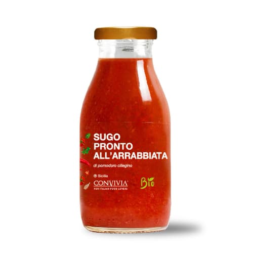 Sugo pronto di pomodoro ciliegino all’ arrabbiata bio 250g