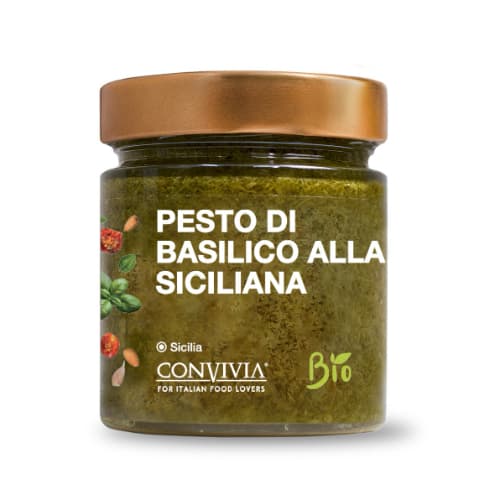 Pesto di basilico alla siciliana bio 190g