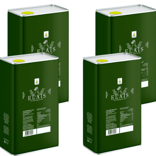 Cartone da 4 pz di lattine lt 5 olio extra vergine di oliva linea ELAIS 100% italiano